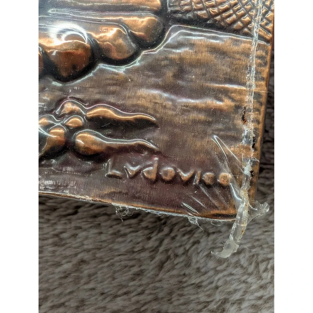 VTG Ludovico Brasil Jangada Embossed Copper Wall Plaque Fisherman Boat Artwork